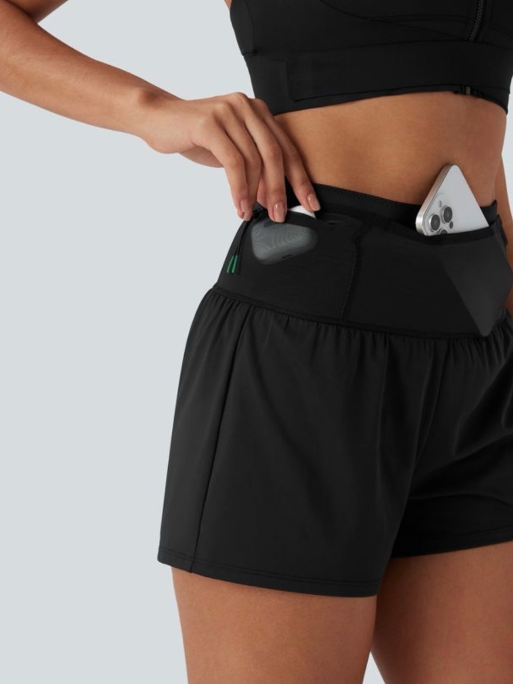 Halara SpeedWave High Waisted Contrast Mesh Running Shorts Black NEW XL